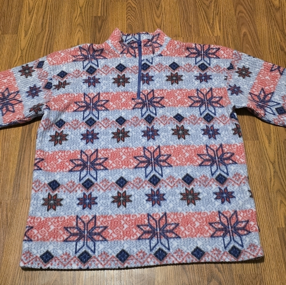 VTG 90s Higher State Fleece XL Made in Canada Nordic Snowflake Print Retro Ski - Picture 4 of 10
